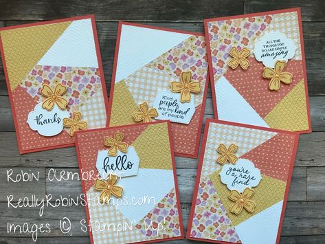 Really Robin Stamps, Quadrilateral Cards, Scrap Cards Ideas, Stack Cut And Shuffle Cards, Robin Armbrecht, Shuffle Cards, Patchwork Cards, Quilt Cards, Designer Paper Cards