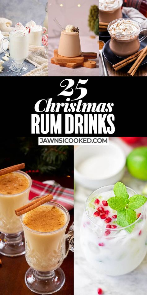 Malibu Christmas Drinks, Hot Holiday Drinks Alcohol, Hot Rum Drinks, Drinks Made With Malibu Rum, Fireball Christmas Drinks, Rum Drinks Christmas, Christmas Drinks With Rum, Christmas Rum Cocktails, Rum Christmas Drinks