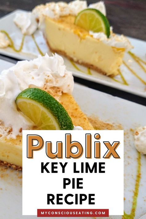 2 white plates with slices of Publix Key Lime pie on it Key Lime Pie Recipe Easy, Tart Flavors, Easy Homemade Desserts, Publix Recipes, Key Lime Pie Recipe, Lime Pie Recipe, Graham Cracker Crust Pie, Keylime Pie Recipe, American Desserts