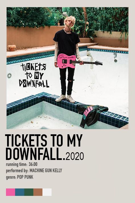 Tickets To My Downfall - Machine Gun Kelly (2020) Mgk Poster, Drunk Face, Tickets To My Downfall, Minimalist Album Poster, Album Cover Wall Decor, Album Polaroid Poster, Ex Best Friend, Music Poster Ideas, Album Posters