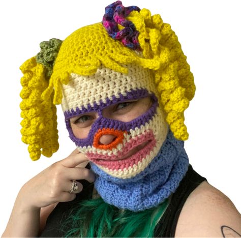 Balaclava Design, Band Costumes, Crochet Ski Mask, Crochet Mask, Crochet Hack, Old Hairstyles, Cycle Chic, Weird Fashion, Ski Mask