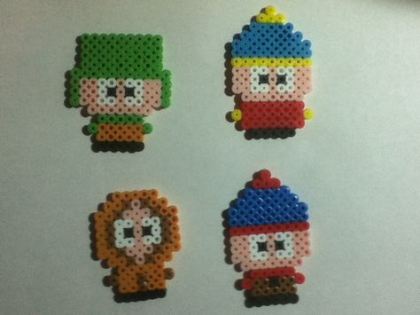 Perler Beads: South Park by hyper-evil-aly39 on deviantart Cartoon Perler Beads, Perler Ideas, Hama Beads Design, Beads Design, Hama Bead, Aqua Beads, Melty Beads, Iron Beads, Beaded Cross Stitch