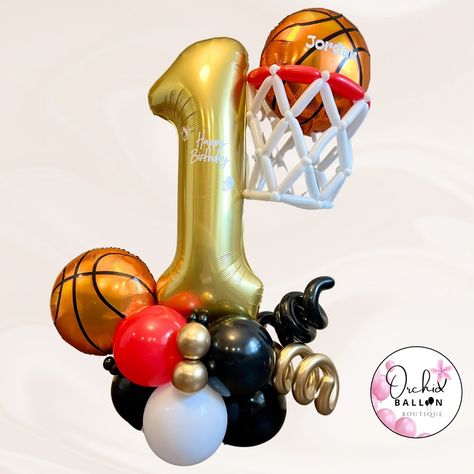 🎉🏀 It’s game time for Jordan’s 1st birthday! Our little MVP is celebrating with this slam dunk of a basketball-themed balloon arrangement! 🧡🏆 Want to make your kid’s birthday unforgettable? Let us bring the fun with custom balloon designs! DM us today to create something special for your next event! 🎈✨ #BasketballBirthday #FirstBirthday #BalloonDecor #OrchidBalloonBoutique #CustomBalloonDesigns #cochraneballoons #yycballoons #balloonartist Basketball Birthday Balloons, 1st Birthday Basketball Theme, Birthday Basketball Theme, Balloon Arrangement, Balloon Designs, Basketball Theme, Basketball Birthday, Balloon Arrangements, Birthday Balloon Decorations