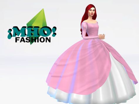 The Sims Resource - ariel mermad dress Ariel Pink Dress, Ariel Halloween Costume, Sims Challenge, Ariel Hair, Little Mermaid Dresses, Red Rose Dress, Ariel Dress, Aurora Dress, Sims 4 Dresses