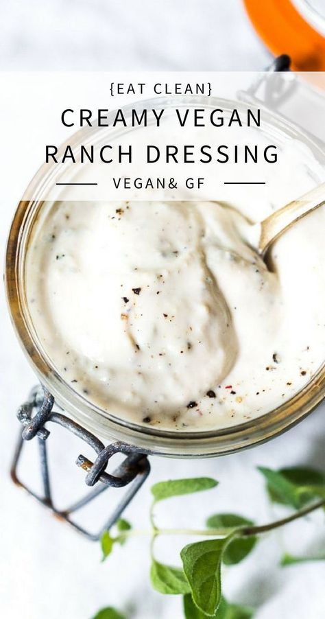 Creamy Vegan Ranch Dressing that can be made without oil! Low calorie & made with silken tofu. Dairy-free, Nut-free, Gluten-Free and ZERO Cholesterol! Perfect for salads, wraps, bowls or as a veggie dip! #veganranch #nooil #nut-free #vegan #ranch via @feastingathome Plant Based Ranch Dressing, Dairy Free Ranch Dressing, Vegan Greek Yogurt, Yogurt Ranch Dressing, Greek Yogurt Dressing, Vegan Ranch Dressing, Vegan Greek, Vegan Salad Dressing, Vegan Dressing