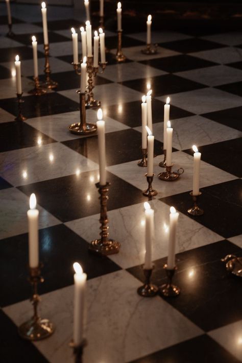 Dark Romantic Wedding Ceremony, Candlelit Winter Wedding, Wedding Lots Of Candles, The Lane Weddings, Floor Candles, Romantic Gothic Wedding, Gothic Dinner, Dark Academia Wedding, Sand Candle