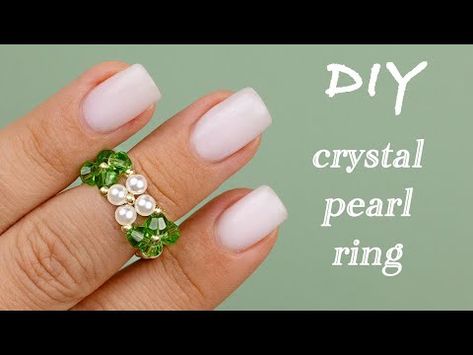 How To Make Crystal Flower Pearl Ring | Easy DIY Tutorial | Handmade Jewelry Beading Inspiration - YouTube How To Make Bead Rings, Handmade Rings Diy, Pearl Cluster Ring, How To Make Crystals, Bead Rings, Beading Inspiration, Handmade Jewelry Tutorials, Diy Crystals, Pearl Cluster