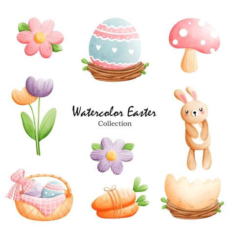 Watercolor easter happy easter happy spr... | Premium Vector #Freepik #vector #easter #cute-background #flower #cute-illustration Easter Scene, Spring Vector, Egg Rabbit, Easter Happy, Background Flower, Easter Cookies, Happy Spring, Happy Easter, Premium Vector