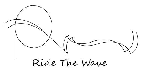 "Ride the Wave"  Original sigil by Gina Brady Ride The Waves Tattoo, Ride The Wave Tattoo Words, Ride The Wave Tattoo, The Wave Tattoo, Wave Tattoo, Ride The Wave, Waves Tattoo, Small Tattoo Designs, Elegant Tattoos