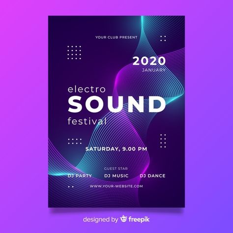 Abstract Poster Design, Electronic Music Poster, Electronics Poster, Music Abstract, Posters Conception Graphique, Blend Tool, Poster Template Free, Beautiful Logos Design, Event Poster Design