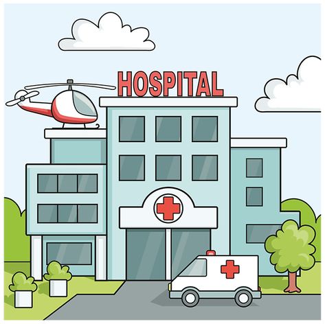 How to Draw a Hospital Step 10 Hospital Drawing, Hospital Cartoon, Scratch Book, Hospital Pictures, Easy Drawing Tutorial, Draw People, Best Hospitals, Drawing Tutorial Easy, Drawing Cartoon