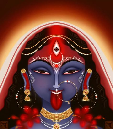 Instagram Cute Kali Maa, Kodungallur Amma, Kali Ma Drawing, Ma Kali Drawing, Kali Mata Art, Kali Mata Drawing, Maa Kali Drawing, Kali Murti, Maa Drawing