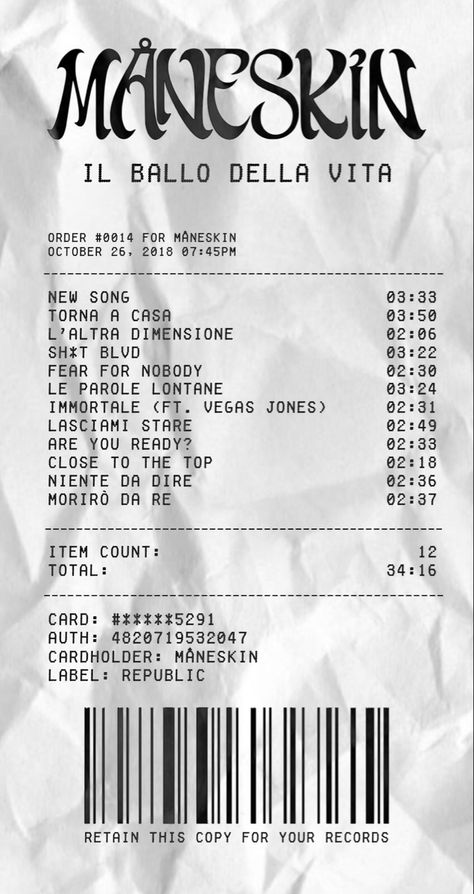 Band Receipts, Blond Receipt, Computer Homescreen, Music Receipts, Music Receipt, Reciepts Design, Receipt Design, Video Design, Wallpaper Collage