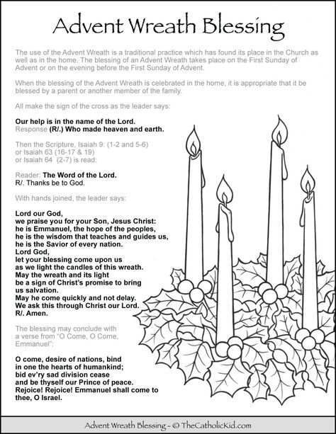 Advent Wreath Prayers Catholic, Advent Wreath Coloring Page, Catholic Advent For Kids, Advent Wreath Meaning, Diy Advent Wreath Catholic, Classroom Altar, Advent Worksheets, Advent Wreath Craft For Kids, Kids Advent Wreath