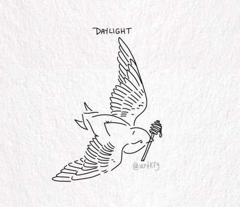 Daylight Harry Styles Tattoo, Harry’s House Tattoo, Daylight Tattoo, Harry Styles Inspired Tattoos, Sticker Sleeve, Bluebird Tattoo, Themed Tattoos, House Tattoo, Harry Styles Tattoos