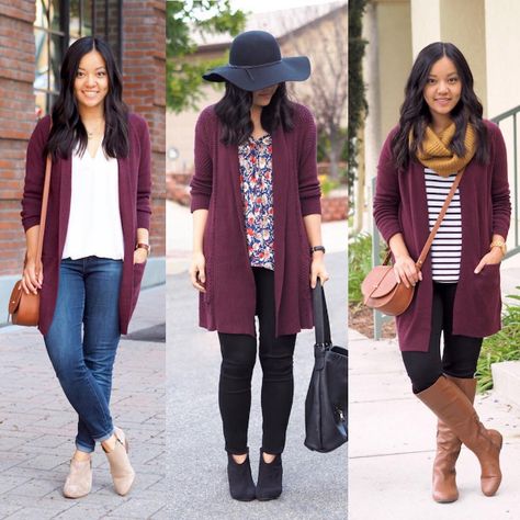 maroon cardigan outfits Maroon Cardigan Outfit, Burgundy Cardigan Outfit, Purple Cardigan Outfits, Winter Cardigan Outfit, Maroon Cardigan, Burgundy Cardigan, Teaching Outfits, Cardigan Outfit, Daily Outfit Inspiration