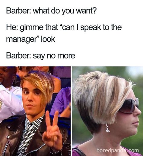 10+ Terrible Haircuts That Were So Bad They Became Say No More Memes Barber Say No More, Haircut Quotes Funny, Funny Haircuts, Barber Memes, Terrible Haircuts, Karen Memes, Haircut Images, Best Barber, Bad Haircut