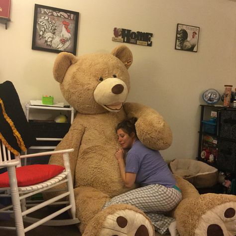 Why every girl in her 20's needs a huge Teddy Bear.... Hugging Teddy Bear Pose Reference, Huge Teddy Bear, Human Size Teddy Bear, Huge Teddy Bears, Oversized Teddy Bear, Teddy Photos, Big Stuffed Animal, Large Teddy Bear, Big Teddy Bear