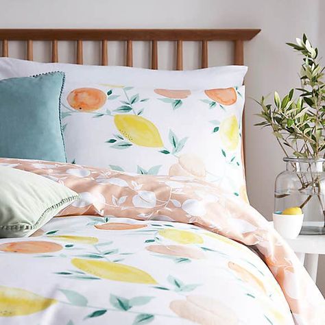 Lemon Bedroom, King Duvet Set, Contemporary Duvet Covers, Shabby Chic Pillows, Best Duvet Covers, Dark Colours, Double Duvet, Citrus Fruits, Reversible Duvet Covers