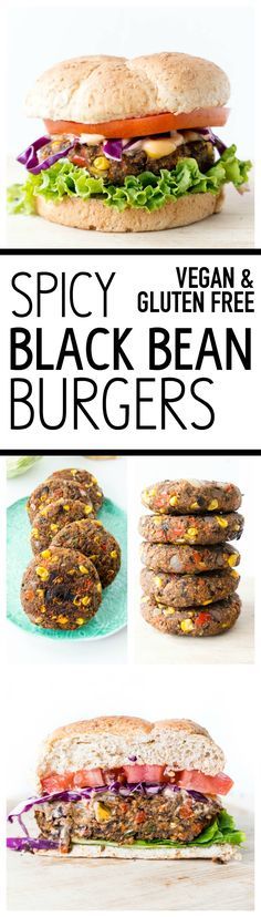 Vegan & Gluten Free 'Spicy Black Bean Burgers'. Thick & firm, they hold together perfectly! Scrumptiously tasty, easy & healthy black bean veggie burgers. Reliable for summer cookouts and parties, to impress even the most skeptical of guests! #vegan #blackbean #burger Vegan Black Bean Burgers, Vegan Bean, Black Bean Burger, Vegan Sandwiches, Plant Based Burgers, Bean Burgers, Vegan Black Bean, Black Bean Burgers, Falafels