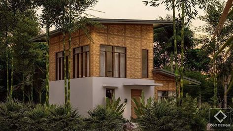 Modern Bahay Kubo Inspired Houses, Modern Bamboo House Design, Bahay Kubo Modern, Modern Bahay Kubo Design, Amakan House Design, Loft Type House, Modern Filipino House, Bahay Kubo Design, Modern Bahay Kubo