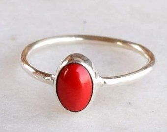 Red coral ring for women | Etsy IL Coral Rings, Coral Stone Ring, Girls Midi, Red Coral Ring, Red Coral Jewellery, Coral Jewelry Set, Midi Rings Silver, Gold Ring Designs, Coral Ring