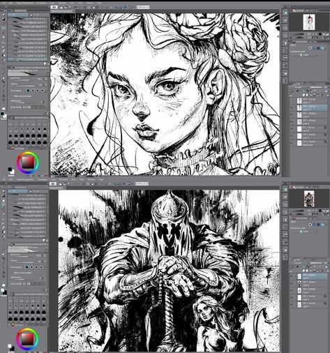 manga studio art Csp Tips, Manga Inking, Csp Brushes, Clip Studio Paint Tutorial, Clip Studio Paint Brushes, Sai Brushes, Digital Brushes, الفن الرقمي, Manga Tutorial