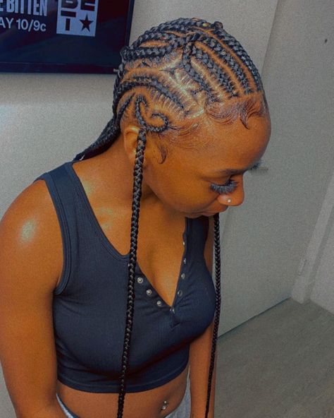 TRAP OPEN🦍 on Instagram: “Things that I do.... this hair shit!!!! Style: Butterly Effect w/extended length BOOKING LINK IN BIO ##miamibraidstylist #miamibraider…” Latest Braided Hairstyles, Quick Braids, Two Braid Hairstyles, Braided Hairstyles For Black Women Cornrows, Black Ponytail Hairstyles, Feed In Braids Hairstyles, Braided Cornrow Hairstyles, Cute Box Braids Hairstyles, Pretty Braided Hairstyles