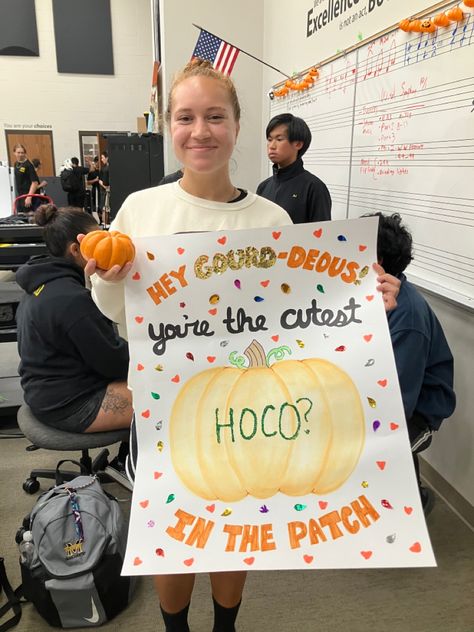 #pumpkin #hocoproposalsideas #hoco #homecoming #homecomingproposalideas #poster #posterdesign #fall Pumpkin Hoco Proposals, Fall Homecoming Proposals, Fall Hoco Proposals, Dance Asks, Hoco Posters, Formal Proposals, Cute Homecoming Proposals, Dance Proposal, Hoco Ideas