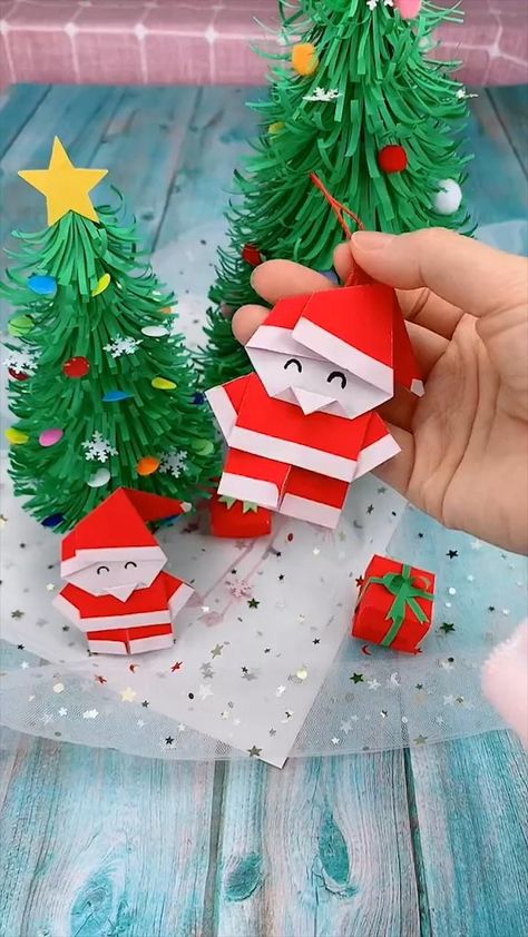 Creative handicraft [Video] | Paper crafts, Christmas paper crafts, Origami crafts Chirstmas Decor, Christmas Crafts For Toddlers, Christmas Paper Crafts, Christmas Card Crafts, Origami Crafts Diy, Kraf Diy, Easy Christmas Crafts, Paper Crafts Origami, Paper Crafts Diy Kids