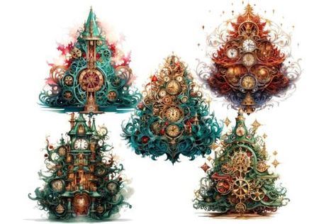 Steampunk Christmas Tree Christmas Steampunk, Steampunk Christmas Tree, Steampunk Christmas, Christmas Tree Graphic, Tree Graphic, Tree Christmas, Creative Fabrica, Linux, Click Here