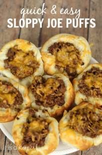 Easy Chicken Pot Pie Puffs - Page 2 of 2 - It Is a Keeper Crescents Recipes, Crowd Meals, Sloppy Joes Easy, Sloppy Joe Recipe, Pillsbury Crescent, Tin Recipes, Joe Recipe, Yummy Dishes, Fingerfood Party