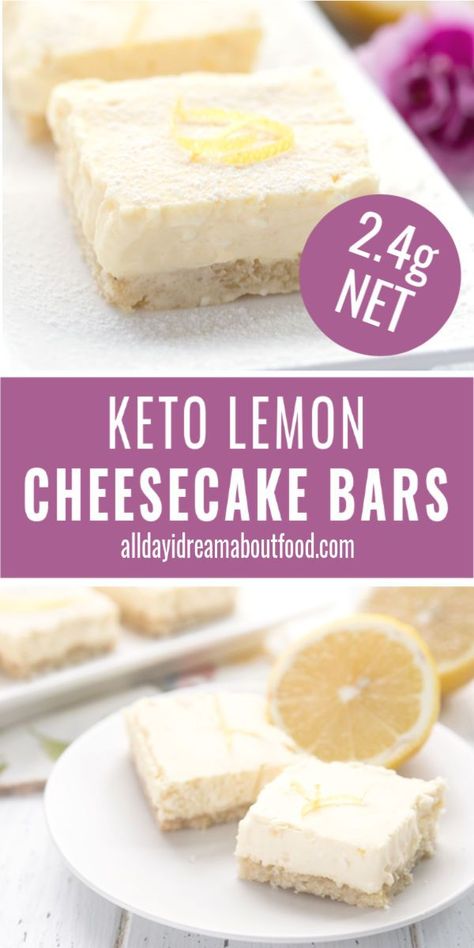 Keto Cheesecake Bars, Keto Lemon Cheesecake, Lemon Cheesecake Filling, Almond Flour Crust, Low Carb Cheesecake Recipe, Lemon Cheesecake Bars, Lemon Bar, Low Carb Cheesecake, Thm Desserts