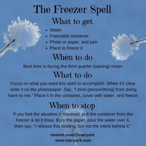 Freezer Spell Freezer Spell, Witchcraft 101, Real Love Spells, Witchcraft Spells For Beginners, Banishing Spell, Revenge Spells, Spells For Beginners, Easy Spells, Luck Spells