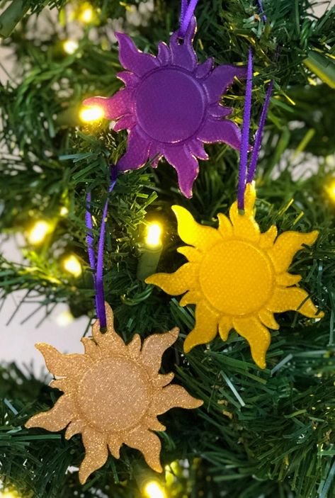 Sun Ornament, Tangled Sun, Lost Princess, Disney Tangled, Yule Decorations, Disney Theme, Christmas Tree Themes, Christmas Tree Lighting, Desk Storage