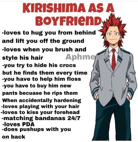 If Kirishima Was Your Boyfriend, Kirishima As A Boyfriend, Kirishima X Y/n, Mha Boyfriend, Mha Headcanons, Be My Boyfriend, As A Boyfriend, Find A Boyfriend, Get The Guy