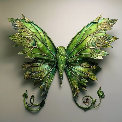 Top Left: Green Maple Top Right: Elm Leaf Bottom Left: Creeping Vine Bottom Right: Green Leaf Leaf Fairy Wings, Elm Leaf, Green Fairy Wings, Leaf Wings, Green Fairy, Pantomime, Butterfly Top, Kpop Group, Green Butterfly