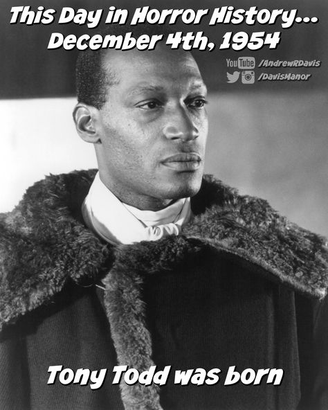 This Day in Horror History... December 4th, 1954 Tony Todd was born Candyman 1992, Tony Todd, Horror Photos, Scary Movie Characters, Horror Movie Icons, Horror Movie Art, Horror Icons, Classic Horror Movies, Horror Movie Characters