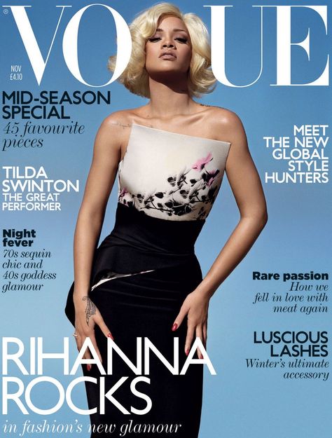 Rihanna by Alasdair McLellan Vogue UK November 2011 Rihanna Vogue, Rihanna Cover, Cover Magazine, Vogue Magazine Covers, Magazine Vogue, Celebrity Magazines, Rihanna Style, Magazine Fashion, Vogue Us