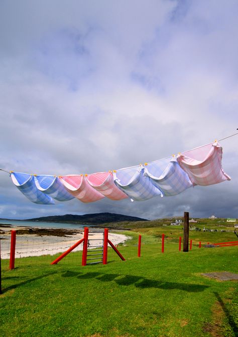 Copyright Colin Campbell.  One of my favorites by my wonderful husband!                IMG_2721_1 eriskay south uist washing in wind colour Uist Scotland, South Uist, Soothing Images, Wonderful Husband, Celtic Woman, Outer Hebrides, Scottish Islands, Washing Line, Happy Year