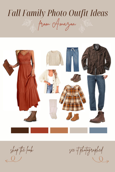 fall family photo outfit ideas from amazon autumn color palette Fall Color Palette Family Photos, Fall Color Palette Outfits, Outfit Ideas From Amazon, Fall Family Photoshoot, Family Photo Outfit Ideas, Family Photo Outfit, Photo Outfit Ideas, Fall Family Photo Outfits, Amazon Shop