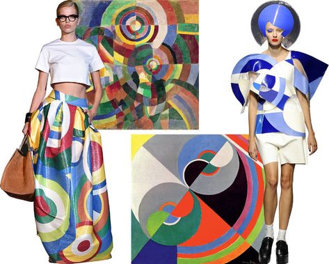 Cubism Clothes, Sonia Delaunay Fashion, Bauhaus Fashion, Cubism Fashion, Delaunay Art, Robert Delaunay Paintings, Sonia Delaunay Textile, Sonia Delauney Textile, Art Inspired Fashion