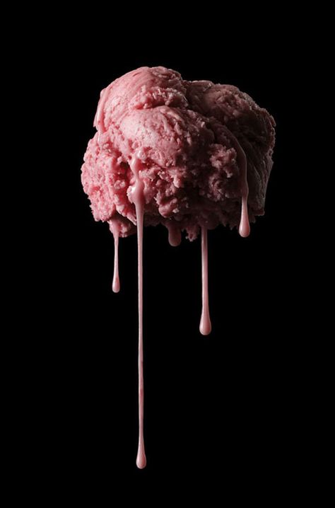 Monochromatic Food, Dripping Ice Cream, Ice Cream Aesthetic, School Marketing, Melted Ice Cream, Eye Scream, Horus Eye, Ice Cream Photography, Moody Food Photography