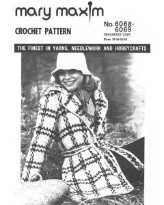 Crocheted Coat Pattern Crochet Coat Free Pattern, Mary Maxim Patterns, Crochet Coat Pattern, Crochet Sweater Vest, Patron Vintage, Mary Maxim, Yarn Accessories, Vintage Crochet Pattern, Crochet Coat