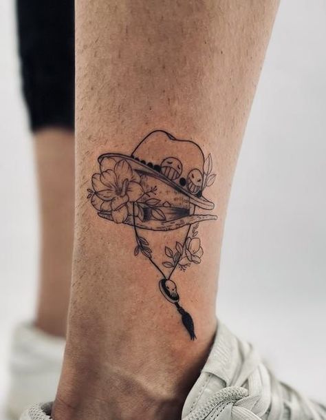 Ace Tattoo One Piece, Ankle Tattoo Men, Ace Luffy, Ace Tattoo, Tatuagem Masculina Pequena, Cute Simple Tattoos, Matching Best Friend Tattoos, Wild Tattoo, One Piece Tattoos