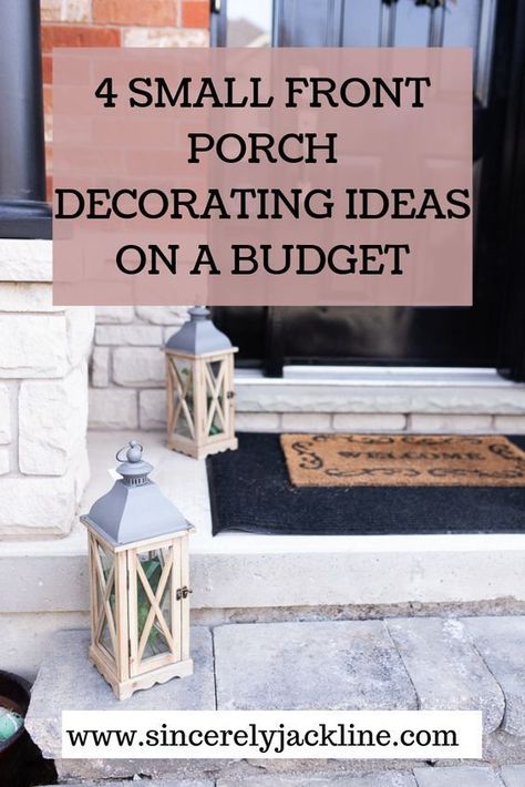 small front porch ideas on a budget. Need inspiration for your porch decor. I’ll show you how to create a warm, inviting front porch that will make guests excited to enter your home. Here are 4 small front porch decorating ideas on a budget that you will love. #frontporch #frontporchdiy Small Front Porch Decorating Ideas, Small Porch Ideas, Front Porch Decorating Ideas, Small Porch Decorating, Small Front Porch Ideas, Small Porch, Small Front Porch, Porch Decorating Ideas, Rustic Porch