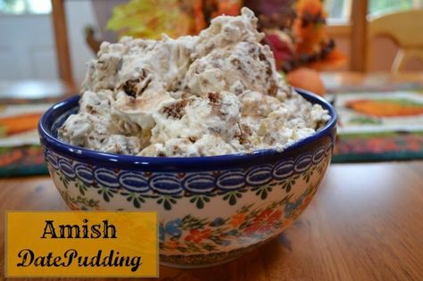 Amish Date Pudding Date Pudding Recipe, Date Pudding, Date Recipes, Amish Recipes, Pudding Desserts, Pudding Recipe, Pudding Recipes, Mother In Law, Holiday Baking