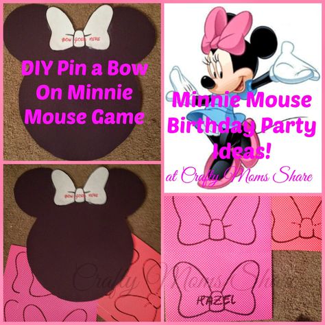 Crafty Moms Share: DIY Pin The Bow On Minnie Mouse Game Pin The Bow On Minnie, Minnie Mouse Games, Mouse Themed Party, 1st Birthday Games, Minnie Mouse Birthday Theme, Minnie Mouse Birthday Party Ideas, Minnie Mouse Baby Shower, Minnie Mouse Theme, Minnie Mouse Bow