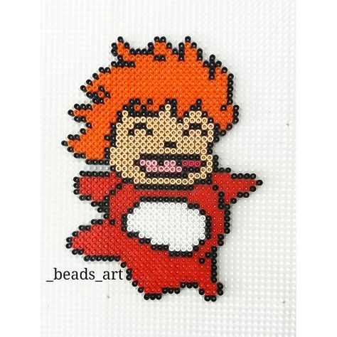 Ponyo hama beads by _beads_art Hamma Beads Ideas, Bead Studio, Perler Art, Art Perle, Motifs Perler, Perler Crafts, Anime Crafts, Perler Bead Templates, Bead Sprite