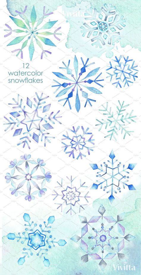 Snowflake Watercolor Paintings, Christmas Card Snowflake, How To Paint Snowflakes, Winter Line Art, Snowflake Drawing Art, Watercolour Snowflakes, Snowflakes Painting, Drawing Snowflakes, Snowflakes Watercolor